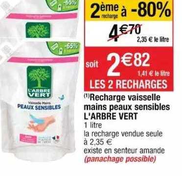 Recharge Vaisselle Mains Peaux Sensibles L'arbre Vert