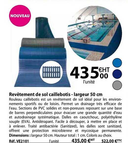 revêtement de sol caillebotis - largeur 50 cm