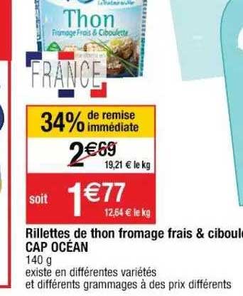 Rillettes De Thon Fromage Frais & Ciboulette Cap Océan