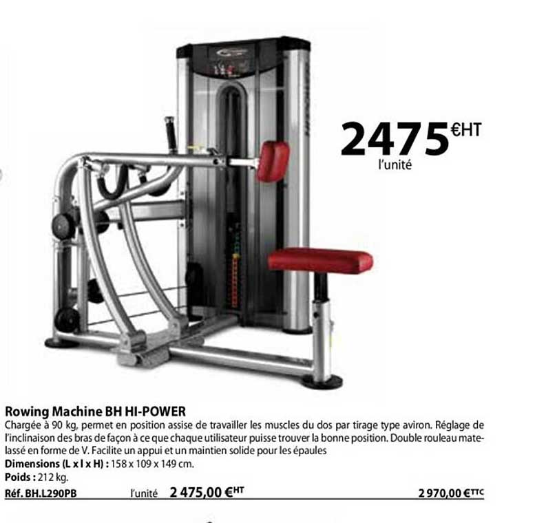 rowing machine bh hi-power