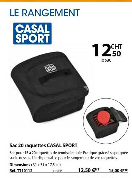 sac 20 raquettes casal sport
