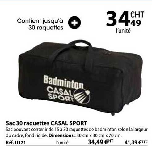Sac 30 Raquettes Casal Sport