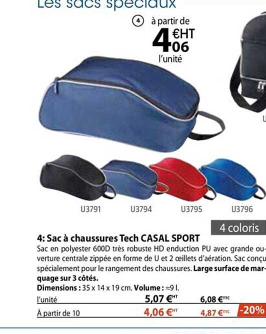 sac à chaussures tech casal sport