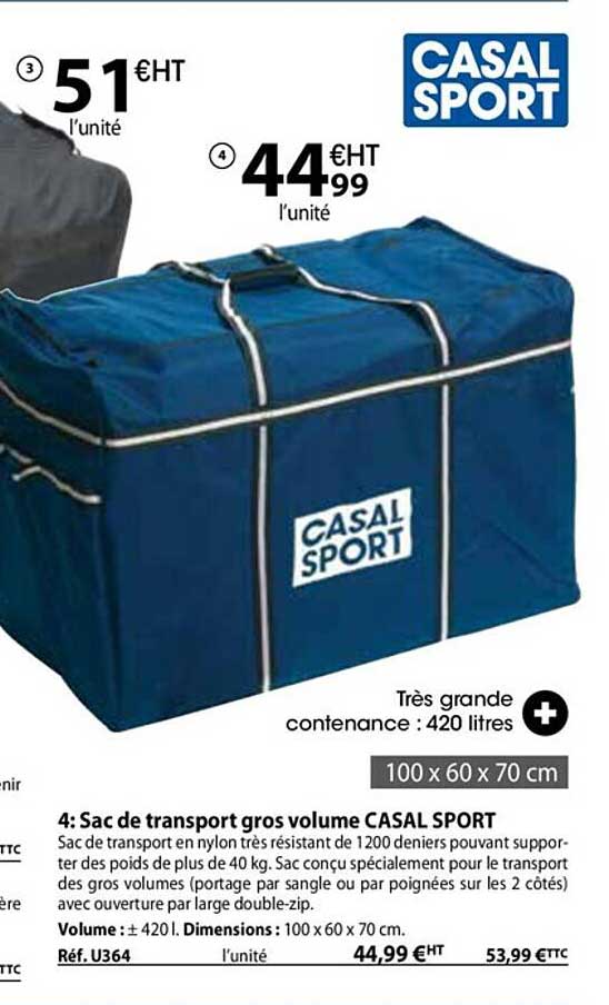 sac de transport gros volume casal sport