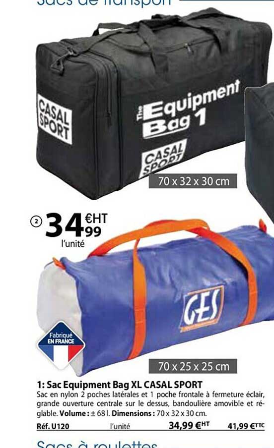 sac équipement bag xl casal sport