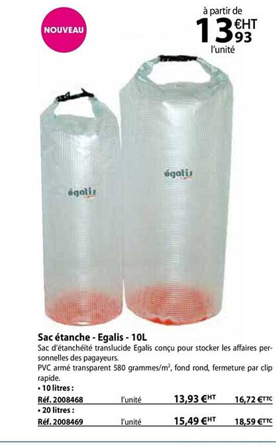 sac étanche - egalis - 10 l