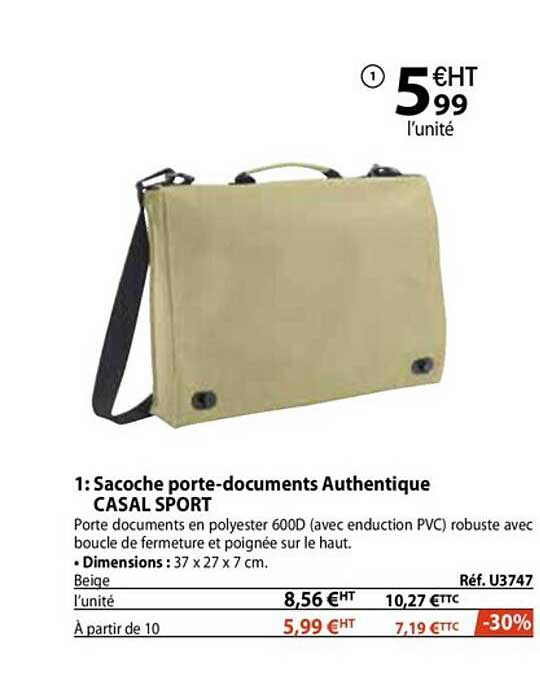 sacoche porte-documents authentique casal sport