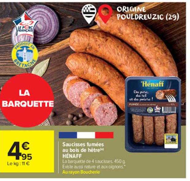 Saucisses Fumées Au Bois De Hêtre Hénaff