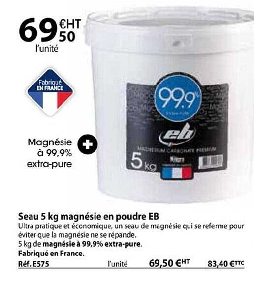 seau 5 kg magnésie en poudre eb