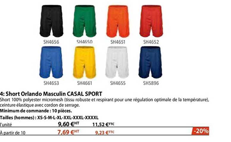 short orlando masculin casal sport