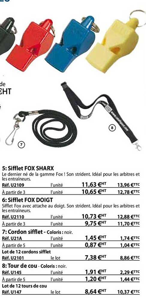 sifflet fox sharx , sifflet fox doigt, tour de cou
