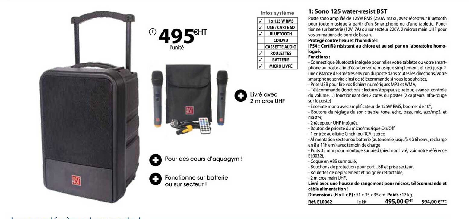 sono 125 water-resist bst