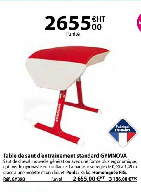 table de saut d'entraînement standard gymnova