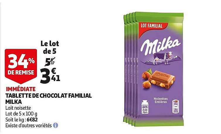 Tablette De Chocolat Familial Milka