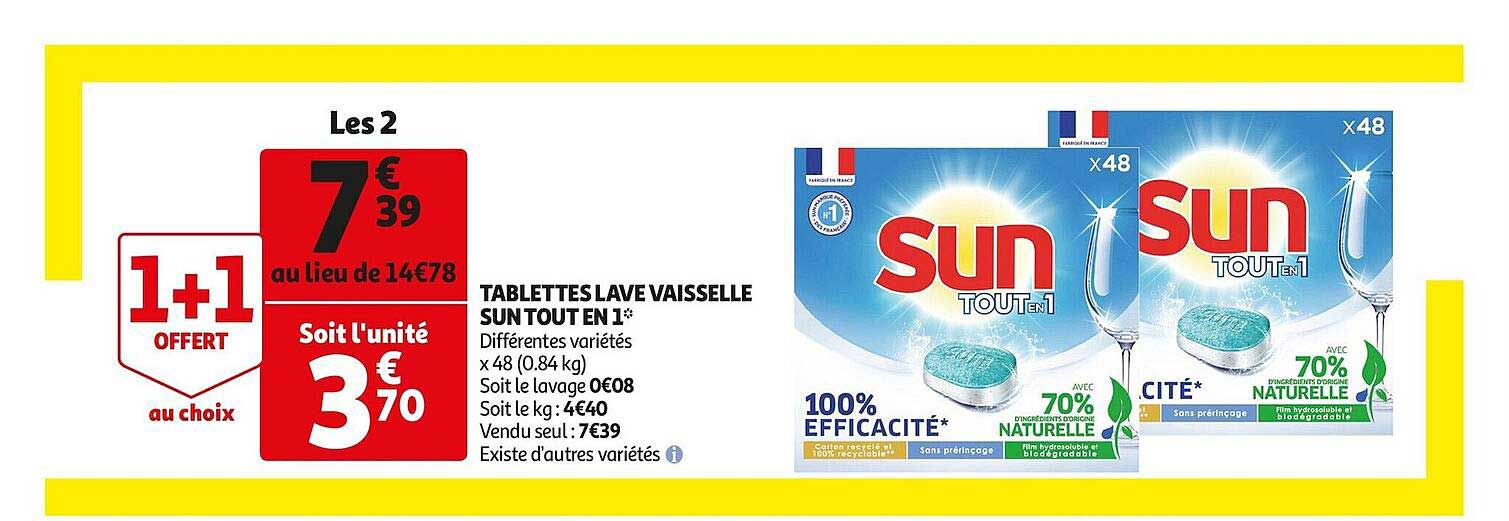 Tablettes Lave Vaisselle Sun Tout En 1