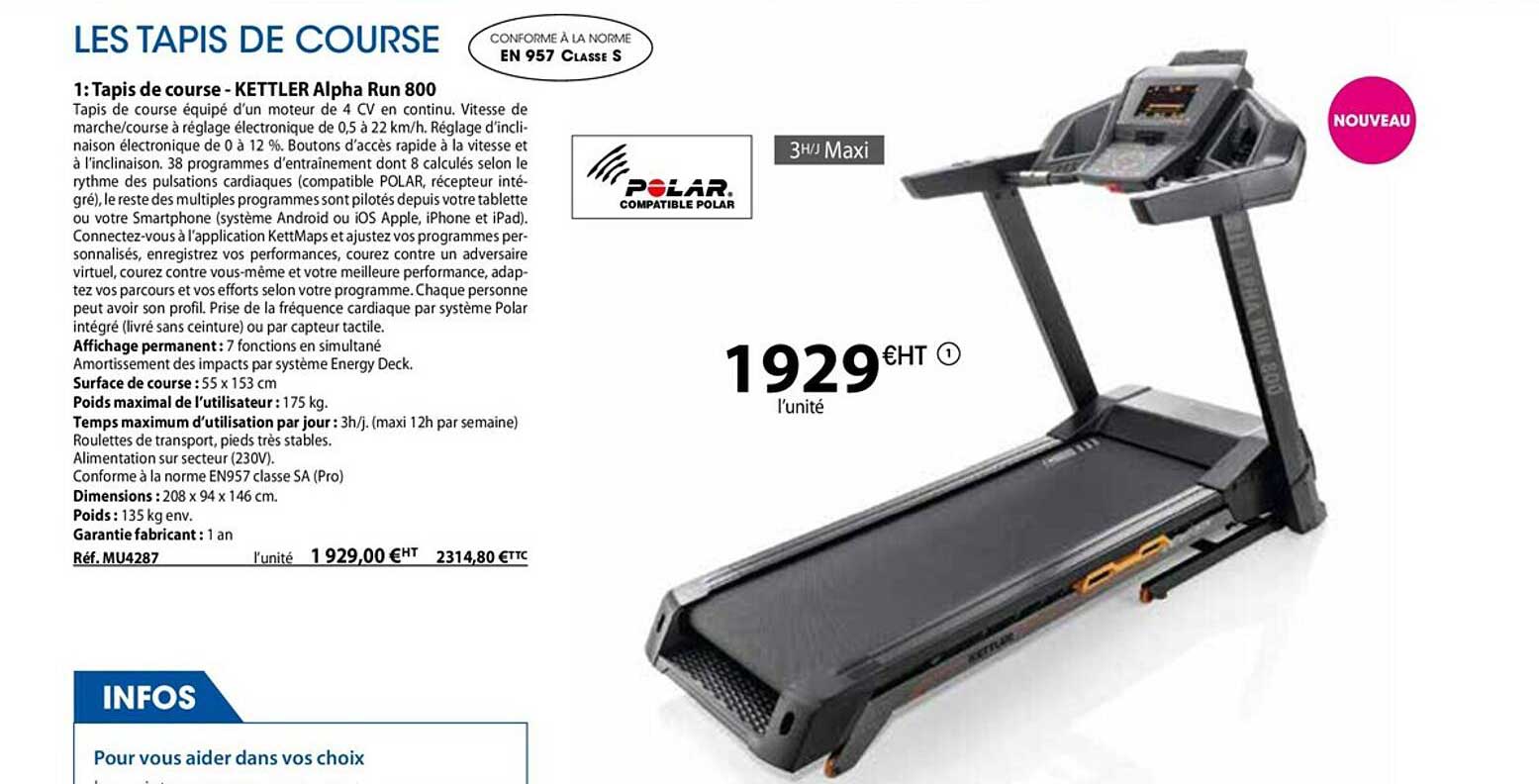 Tapis De Course - Kettler Alpha Run 800