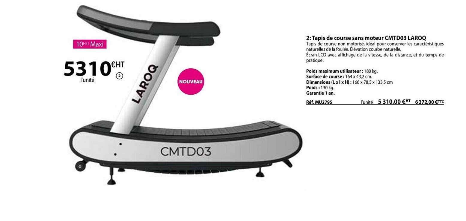 Tapis De Course Sans Moteur Cmtd03 Laroq