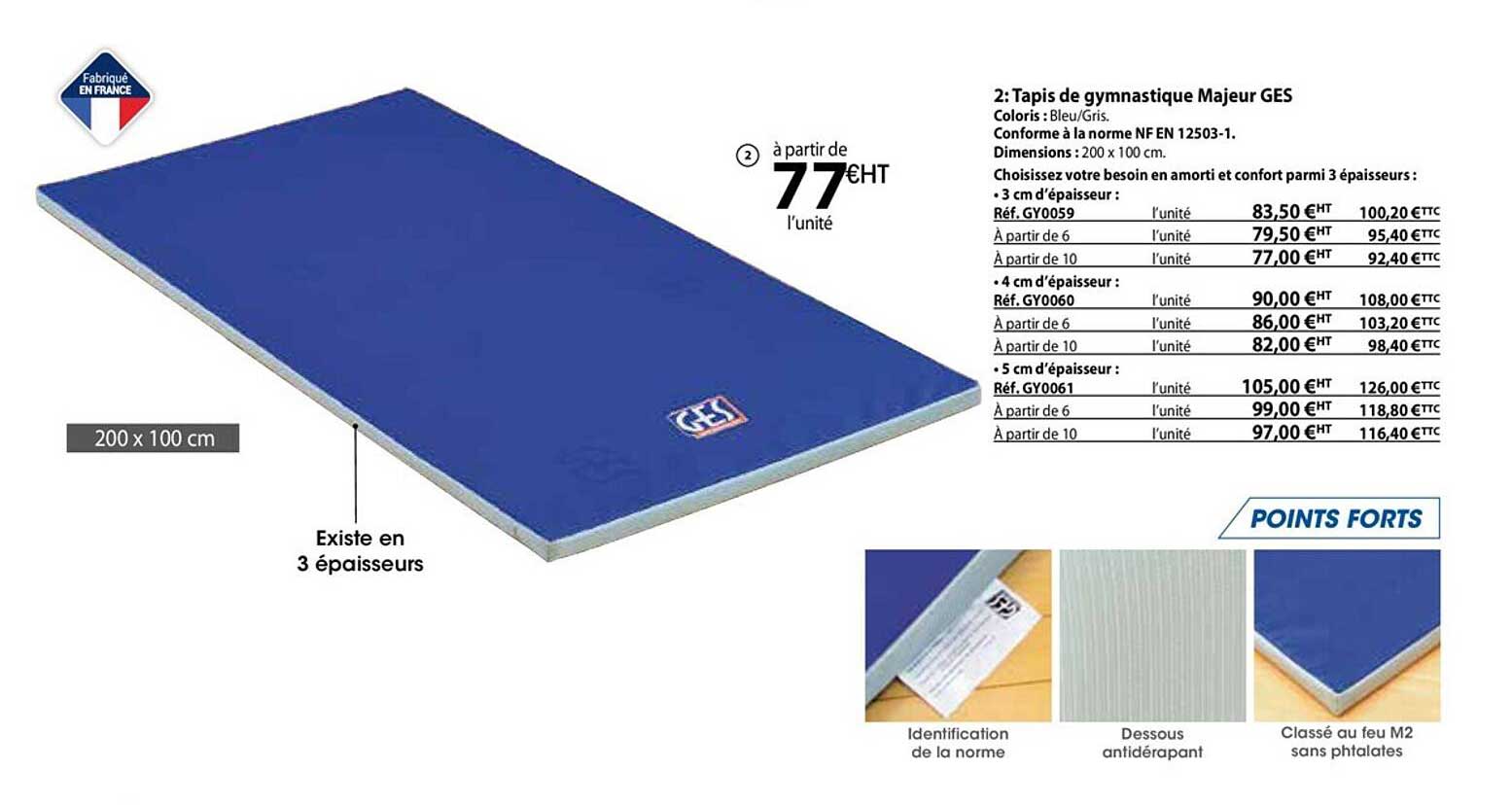 tapis de gymnastique majeur ges