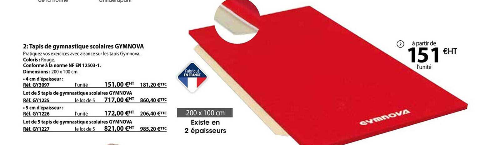 tapis de gymnastique scolaires gymnova