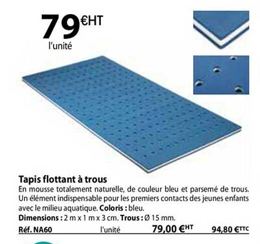 tapis flottant à trous