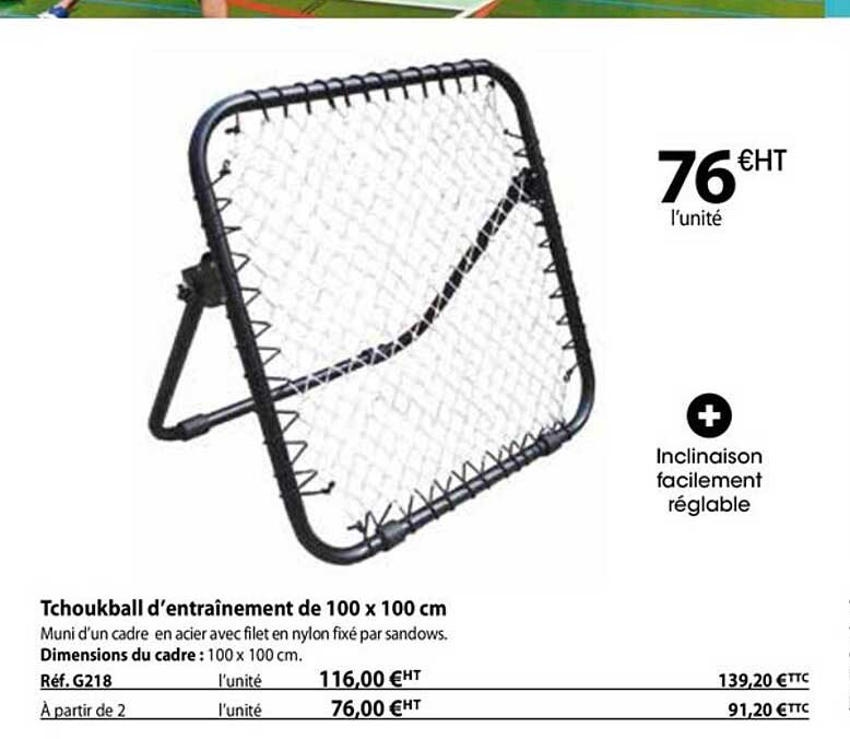 tchoukball d'entraînement de 100 x 100 cm
