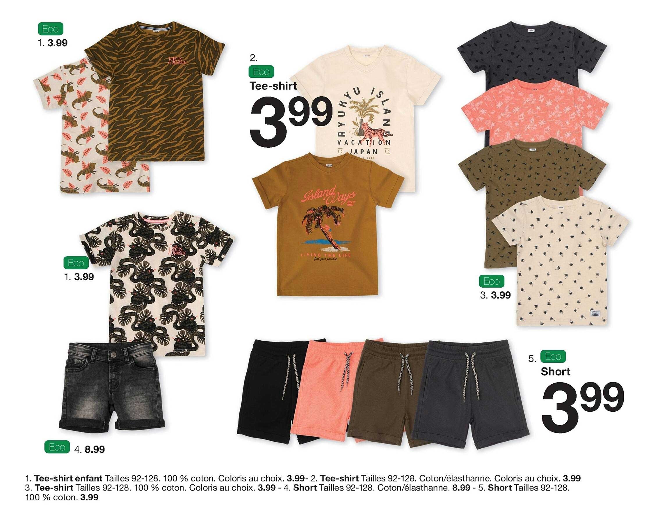 tee-shirt enfant, tee-shirt, short