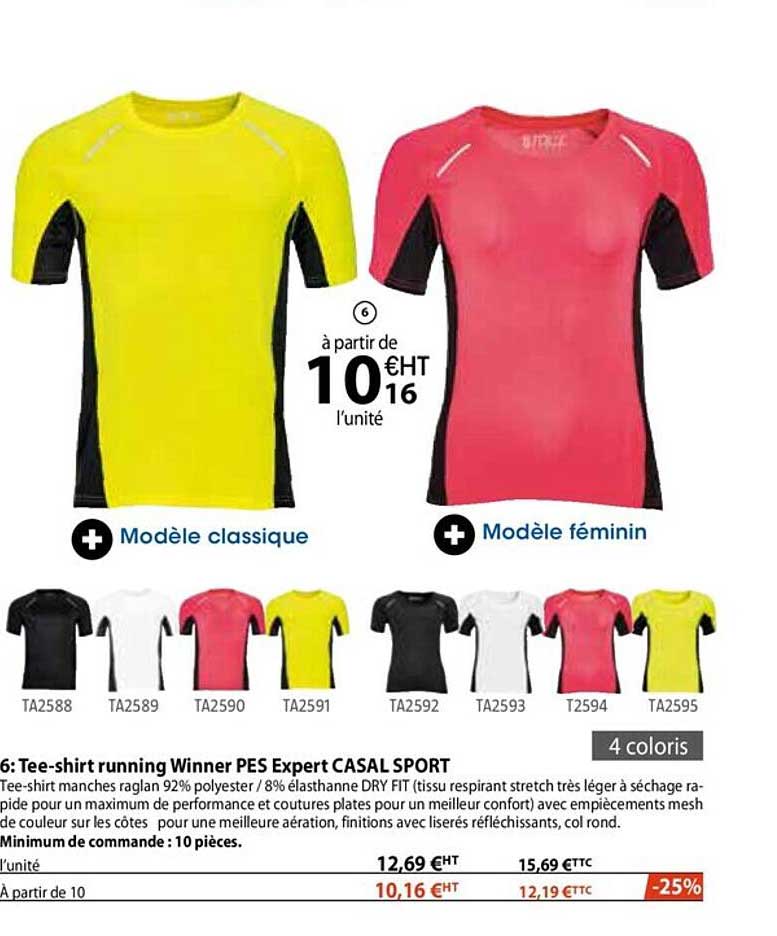 tee-shirt running winner pes expert casal sport