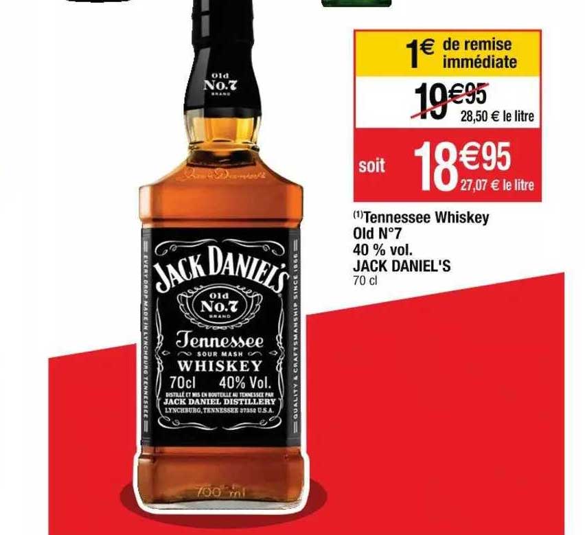tennessee whiskey old n°7 40% vol. jack daniel's