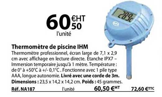 thermomètre de piscine ihm