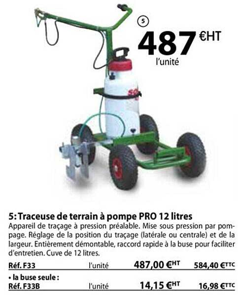traceuse de terrain à pompe pro 12 litres