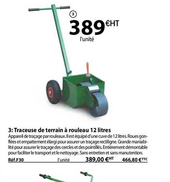 traceuse de terrain à rouleau 12 litres