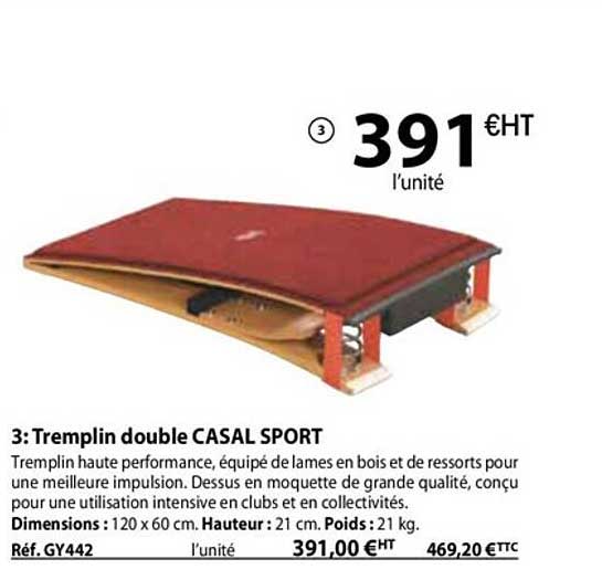 tremplin double casal sport