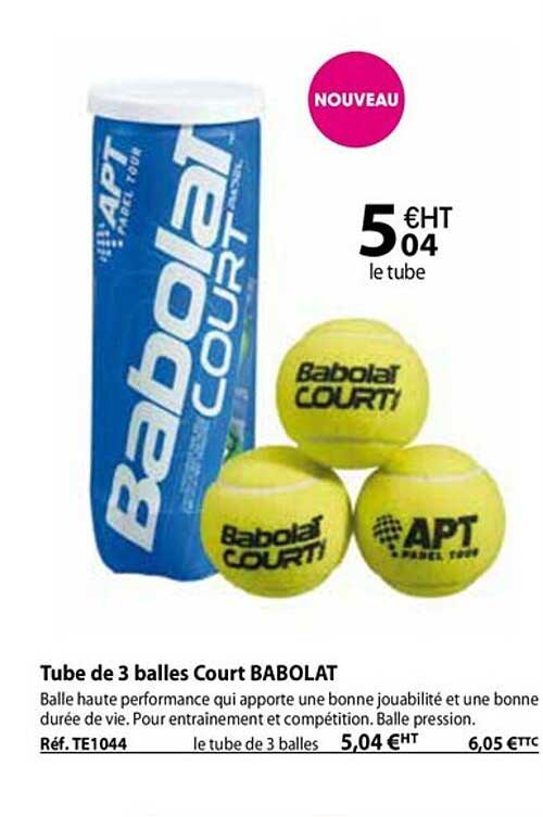 Tube De 3 Balles Court Babolat