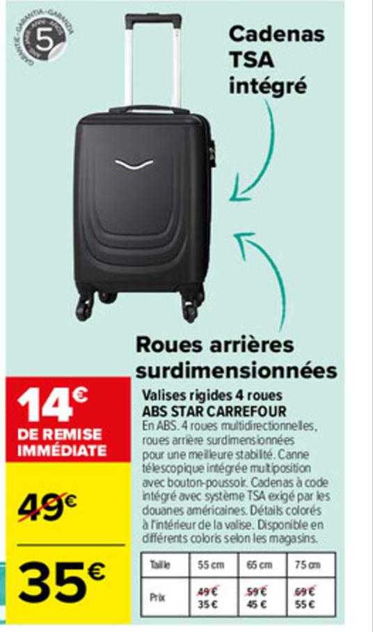 Valises Rigides 4 Roues Abs Star Carrefour