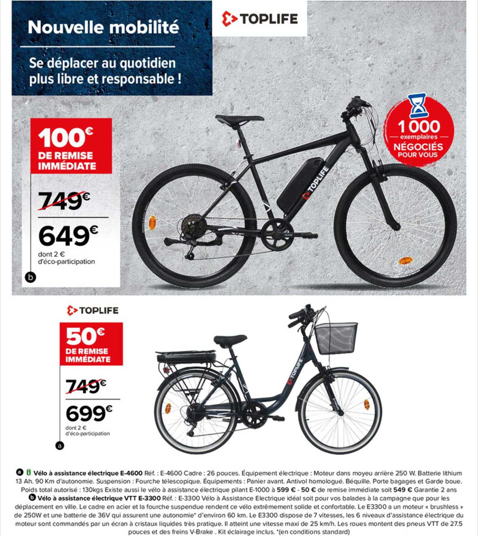 vélo à assistance électrique e-4600, vélo à assistance électrique vtt e-3300