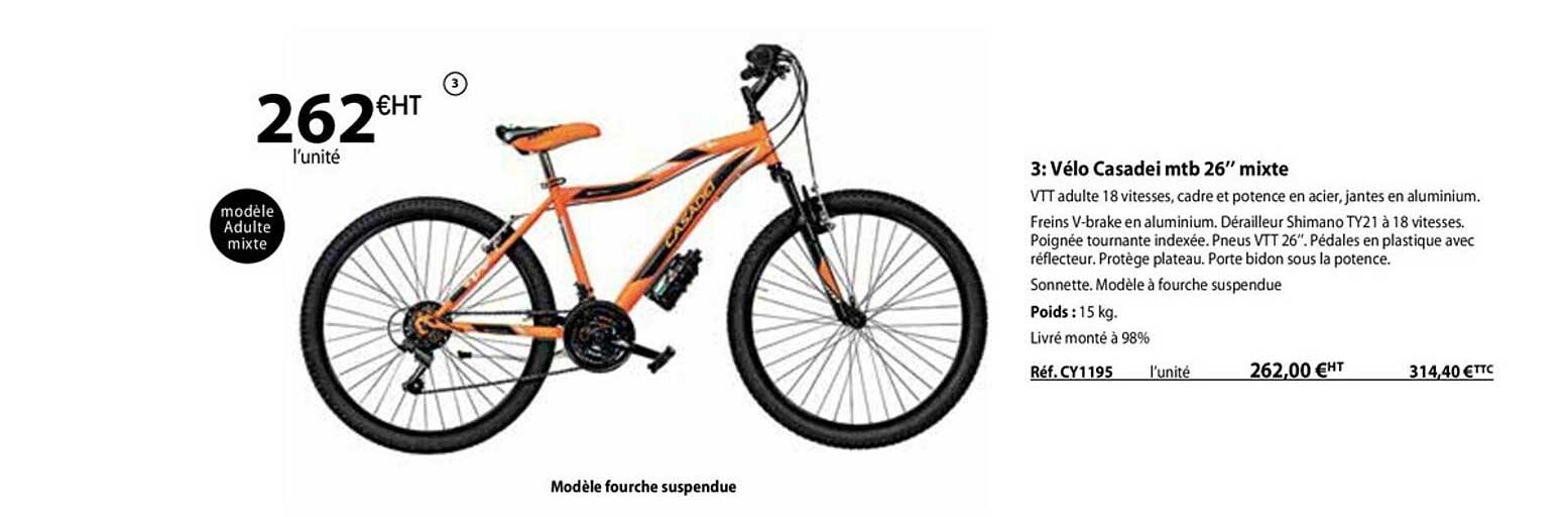 vélo casadei mtb 26" mixte
