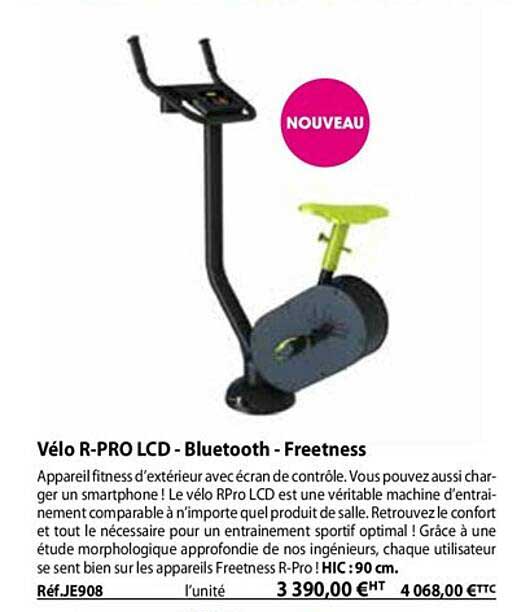 vélo r-pro lcd - bluetooth - freetness