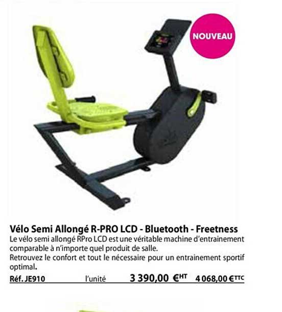 vélo semi allongé r-pro lcd - bluetooth - freetness