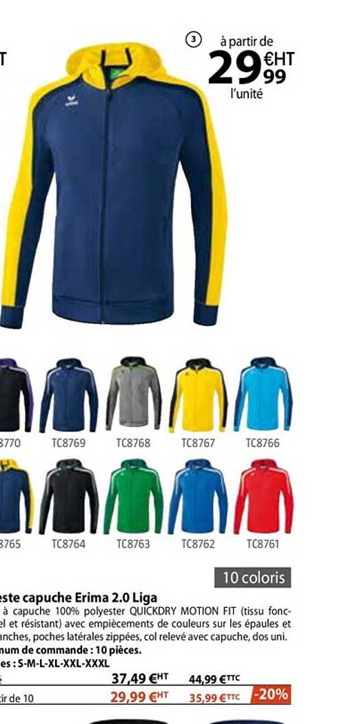 veste capuche erima 2.0 liga