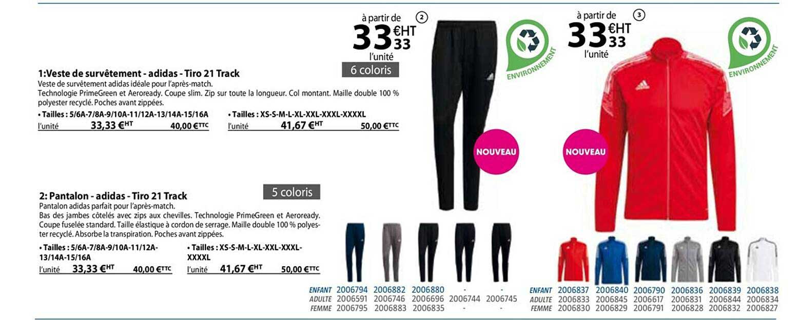 veste de survêtement - adidas - tiro 21 track, pantalon - adidas - tiro 21 track