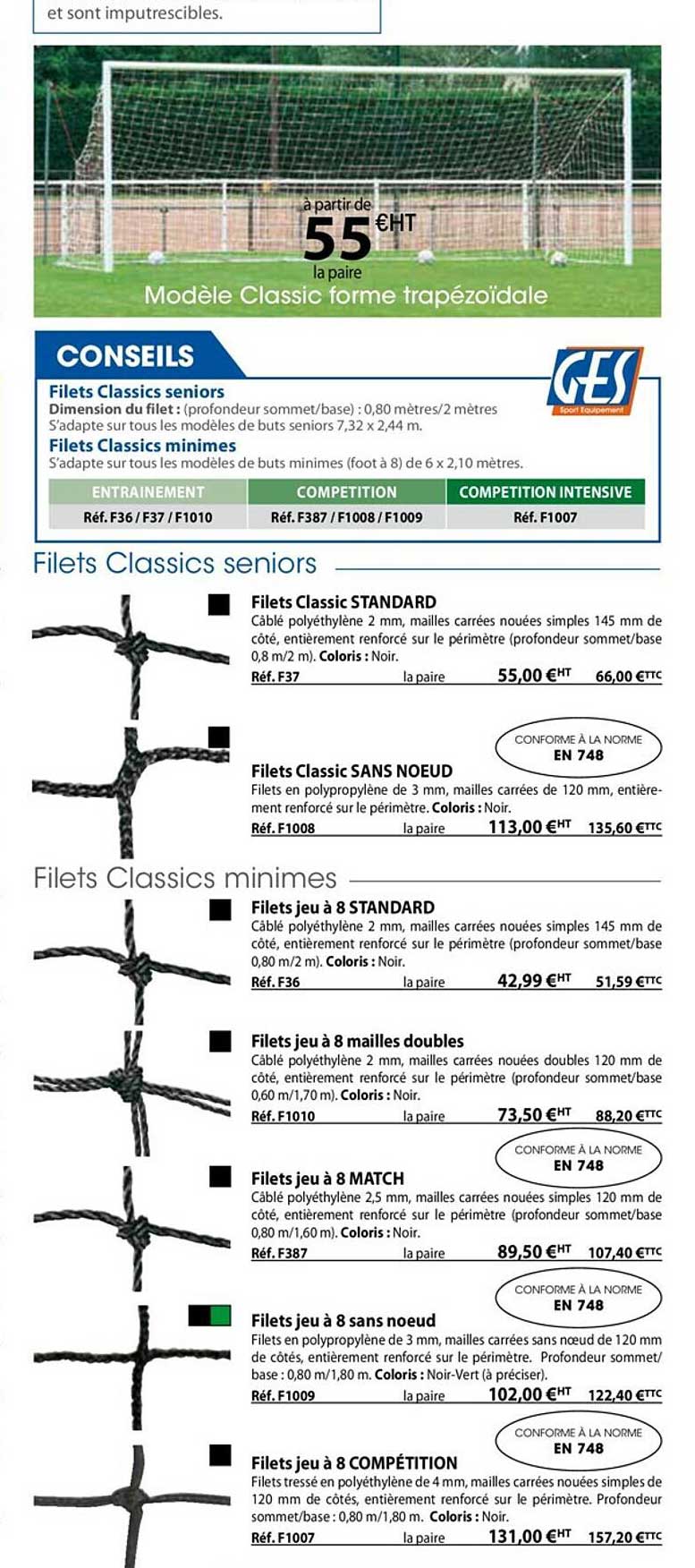 filets classics seniors ou minimes