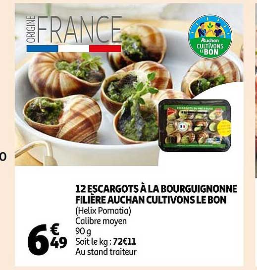 12 Escargots à La Bourguignonne Filière Auchan Cultivons Le Bon