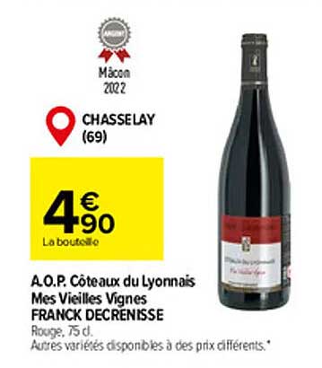 a.o.p. côteaux du lyonnais mes vieilles vignes franck decrenisse