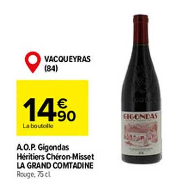 a.o.p. gigondas héritiers chéron-misset la grande comtadine