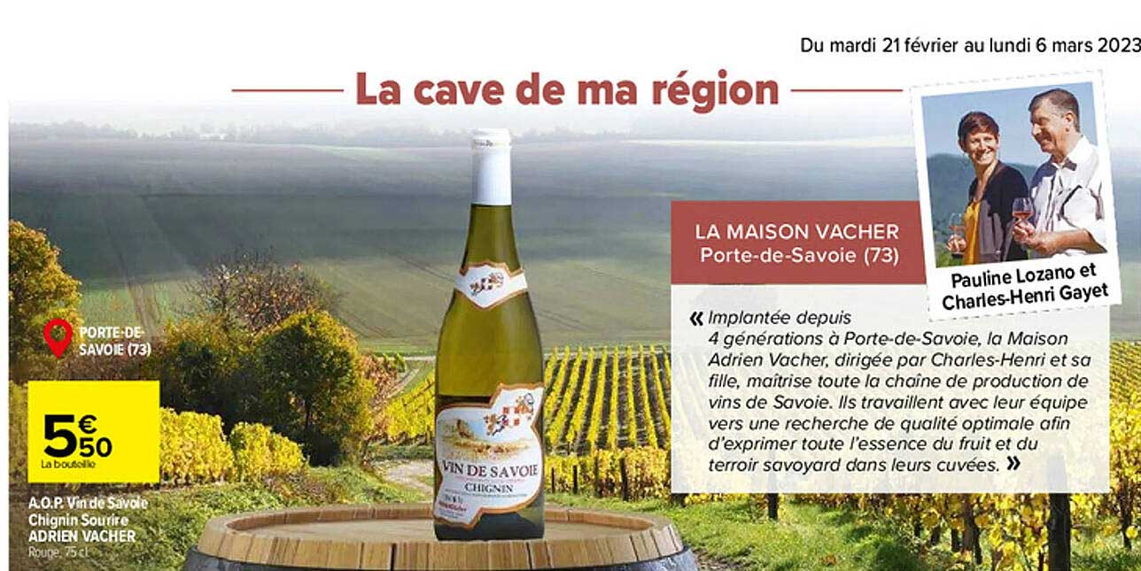 a.o.p. vin de savoie chignin sourire adrien vacher