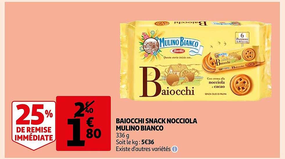 baiocchi snack nocciola mulino bianco