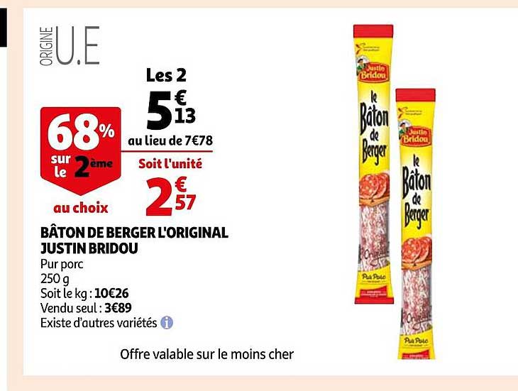 bâton de berger l'original justin bridou