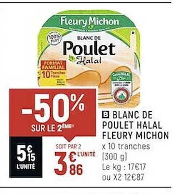 blanc de poulet halal fleury michon