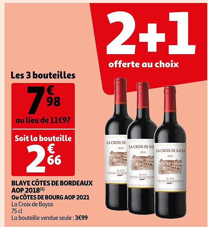 blaye côtes de bordeaux aop 2018 ou côtes de bourg aop 2021 la croix de bayas
