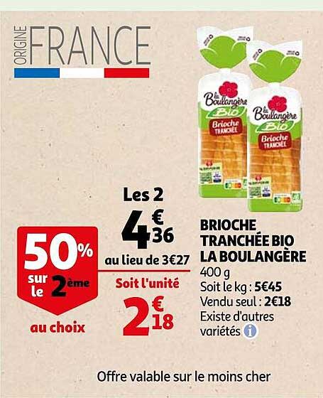 Brioche Tranchée Bio La Boulangère